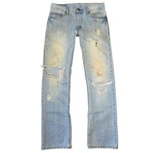 Levis 527 Bootcut Jeans Mens 32x34 Thrashed Distressed Faded Y2k Punk Grunge